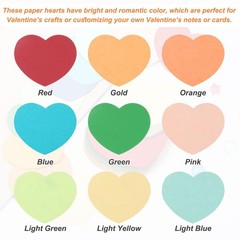 100 Pcs 3.7×3.2 Inch Multicolor Heart-Shape Paper Cutouts for Valentines Day