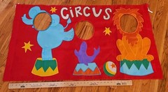 Circus Animal Photo Backdrop Face Cutout Embroidered Party Hanging Flag Banner