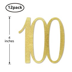 Gold Glitter 100 CutOut Numbers Birthday Anniversary Party Decoration