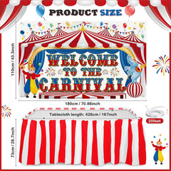 Large Carnival Circus Party Decorations 71 X 43 Inch, Welcome to the Carnival Ba