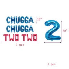 Chugga Chugga Train Themed 2nd Balloons – Train Party Decorations for Boys