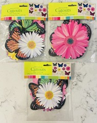 3 PACKS OF Amscan Sparkling 10 Mini Glittered Butterflies Cutouts Multisizes