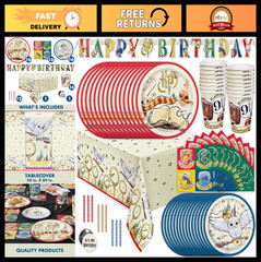 Harry Potter Party Decorations Set for 16 | Table Cover, Banner, Plates, Cups &