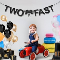 TWO FAST Happy Birthday Banner, Themed Party Supplies M, as the picture shows