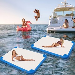Inflatable Floating Dock, 8 ft x 6 ft Platform with Air Pump & Carry Bag 6 Inch