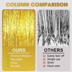Voircoloria 3.3 x 6.6 ft Foil Fringe Backdrop Curtains, Tinsel Streamers Part…