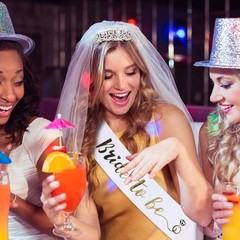 CEHER Bride Sash & Crystal Crown, Bachelorette Party Favors, Bridal Shower De…