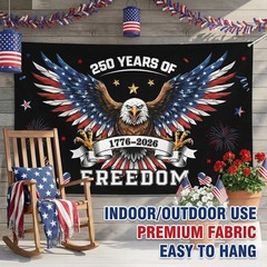 250th Anniversary Decorations – 4th of July Backdrop for 1776-2026 America Me…