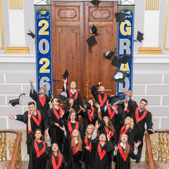 Graduation Decorations 2026 – Blue Gold Congrats Grad Porch Banner for Graduatio