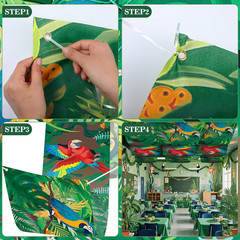 Feifeiya 3 Pcs 36 ft Rainforest Theme Party Decor 2026 VBS Decorations Tropical