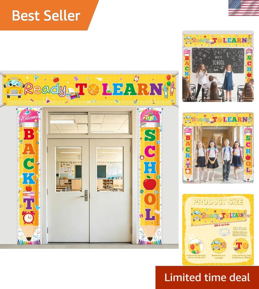 3 Pcs Lightweight Back to School Banners – Easy Install for Every Classroom