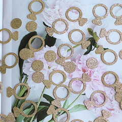 Gold Wedding Confetti, 100 Pcs I DO Engagement Confetti, Bridal Shower Decoratio
