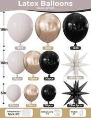 Arco De Globos Negro Dorado Y Blanco Con Estrellas Para Boda Y Graduacion