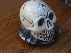 Halloween Bleeding Skull Candle in Drip Tray From Tesco BNWT White
