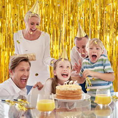 Gold Foil Fringe Backdrop Curtains – 2 Pack Tinsel Streamers for Events