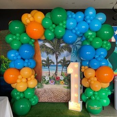 Tropical Summer Pool Party Beach Hawaiian Decorations Balloon Arch Kit, 144PC…
