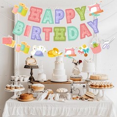 Sewing Banner Garland, Sewing Happy Birthday Banner Sewing Tool Tailor Garlan…