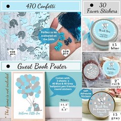 Ultimate 697-Piece Elephant Baby Shower Decorations for Boy – It’s a Boy Theme