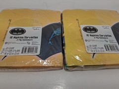 Batman Party Supply Lot-1ea Table Cover,32ea Napkins,32ea Small Plates&32ea Larg
