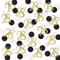 Gold Glitter 28 Confetti 28th Birthday Number Anniversary Party Decor 200 PCS