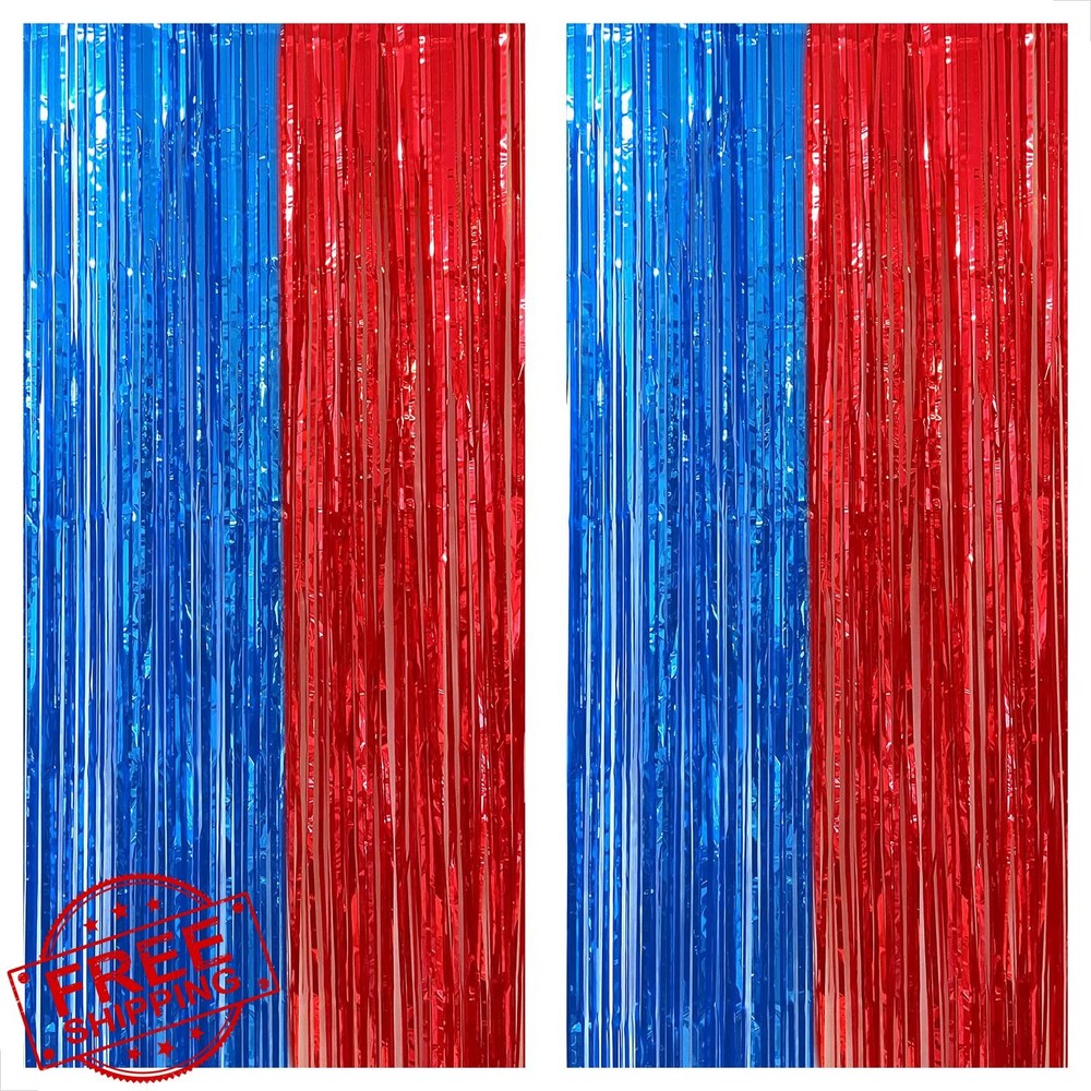 KatchOn Xlarge Streamers Red and Blue Fringe