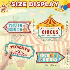 20 Pcs Carnival Party Decorations Party Signs Welcome to The Directional Circus