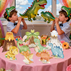 9 PCS Watercolor Dinosaur Centerpieces Table Decorations, Dino Birthday Party Su