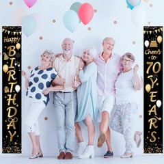 2 Pieces 70th Birthday Party Decorations Cheers 70 x 12 inches,