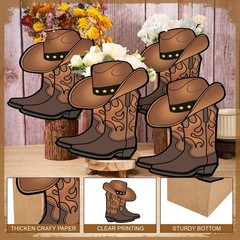 10 Set Western Cowboy Boots Flower Boxes Centerpieces Boot Vase Party Decorat…