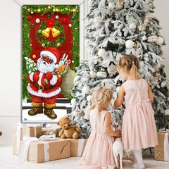 Christmas Decorations Santa Wreath Door Cover Xmas Winter Holiday Gift