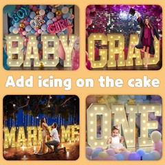 4FT Marquee Letters Large Light Up Letters for Birthday Party Decor Wedding D…