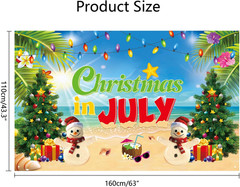 Christmas in July Backdrop Christmas in July Background Banner Party Decorations