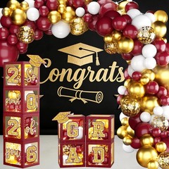 Graduation Decorations Class of 2026,Maroon and Gold Graduation Decorations 2…