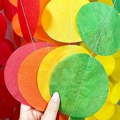 205Ft Rainbow Party Decorations Big Polka Dots Tissue Paper Backdrop Streamer