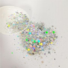 Holographic Silver Tiny Stars Glitter Confetti Laser Sequins Craft 3mm
