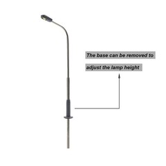 Set of 12 Model Railway Lamp Posts Warm White LED Light Single Head 14CM