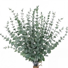 CEWOR 24pcs Eucalyptus Stems Artificial Leaves 24 pcs, Grey Green