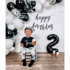 Black Number 2 Balloon 40 Inch, 2 Balloon Number, 2nd Birthday Decorations