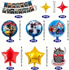 Party Supplies Kit Balloons Banner Cake Toppers Birthday Decorations