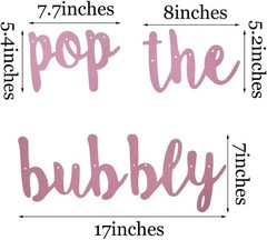 Hen Party Banner Rose Gold Glitter Pop Bubbly Girls Night Out Celebration Decor