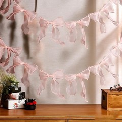 15pcs Bow Garland for Wall Backdrop Wedding Birthday Festive Room Decor