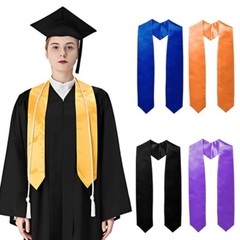 Black Graduation Sash Stole Photo Props for Valedictorian Long Sash