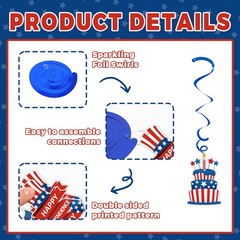 Patriotic 4th of July Decorations Set – Red White and Blue Party Supplies Inc…