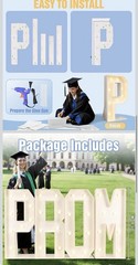 White Plastic PROM Marquee Letters Set, Solid Light Up Graduation Theme Decor