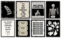 JarThenaAMCS 8Pcs Halloween Wall Art Prints Ghost Skeleton Paper Posters Deco…