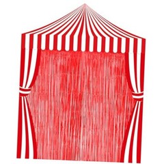 5 Pcs Carnival Circus Party Decorations Set White Circus Tent with Tinsel Red