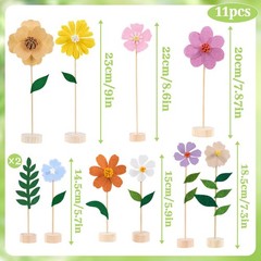 11PCS Wildflower Party Decorations, Wildflower Centerpieces Wooden Base Paste…
