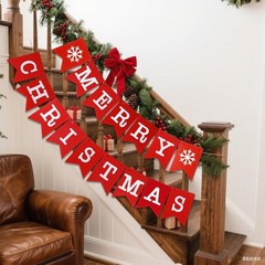 Merry Christmas Banner Sign Pre-Assembled Hanging Decorations Party Supplies