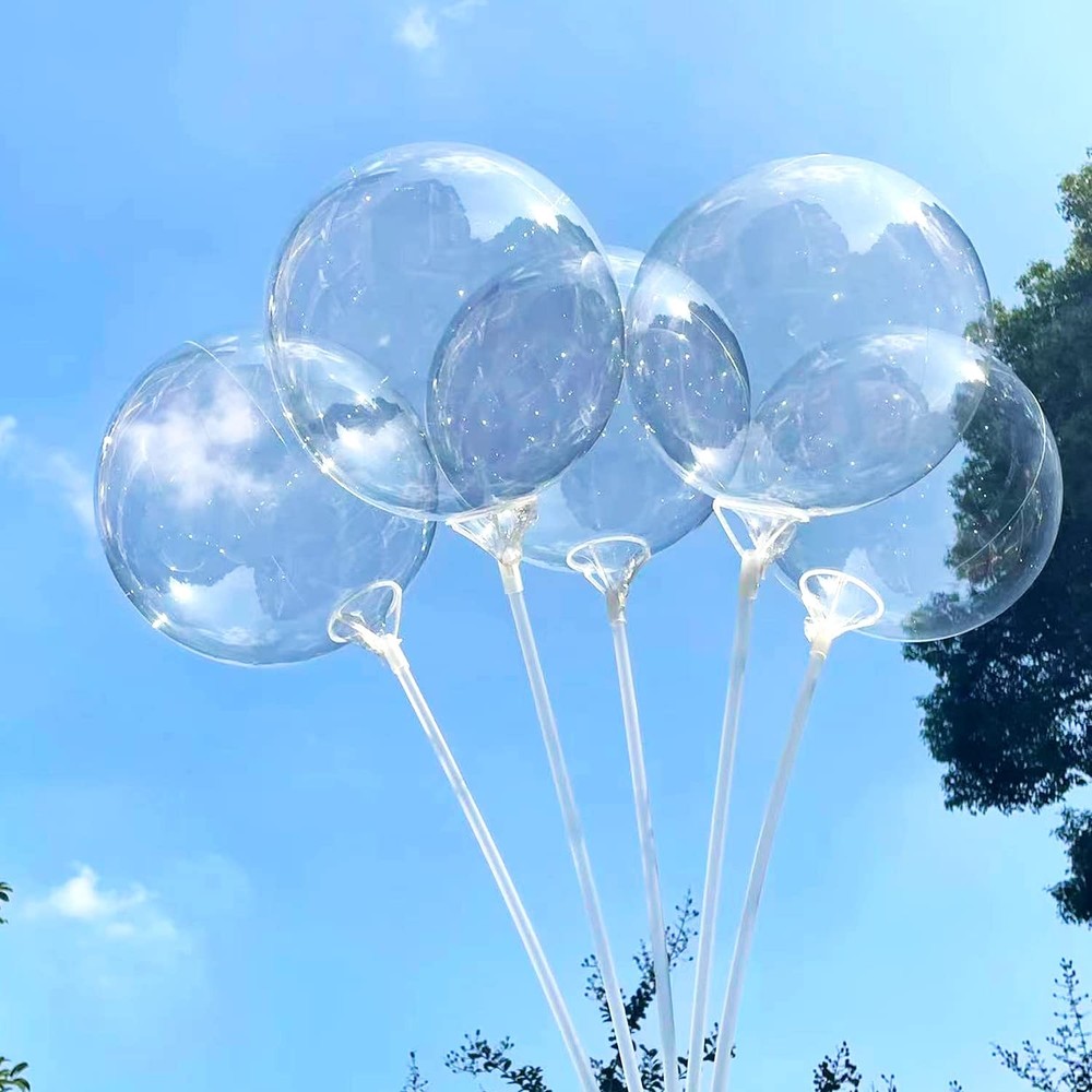 25 PCs Clear Bobo Balloons 12 inches Transparent Bubble Balloon for Light Up …