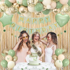 Amandir Sage Green Birthday Decorations for 18″, «12», «10», «5,